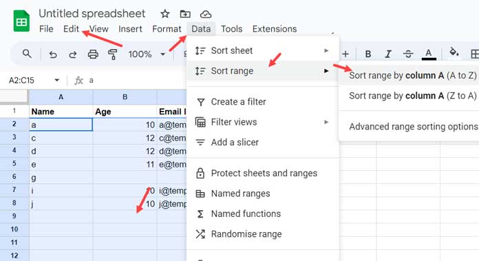 Deleting Empty Rows Using Sorting Method