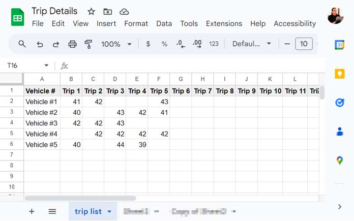 Select different columns each day in the Google Sheets QUERY function.
