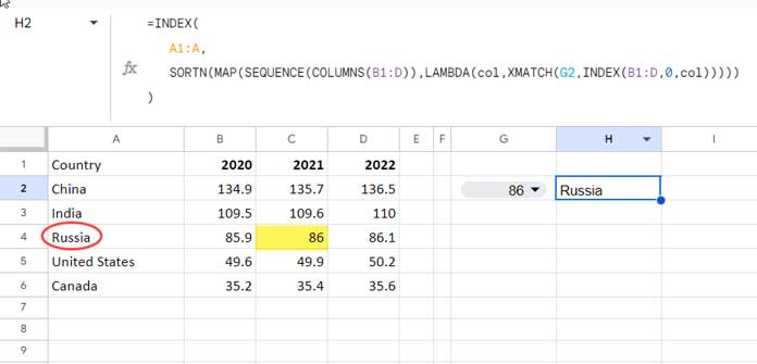 XMATCH multiple columns and return value from a chosen column