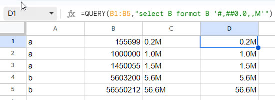 Results of QUERY and TEXT formulas