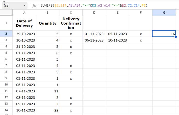 SUMIFS Array Formula for Expanded Results in Google Sheets