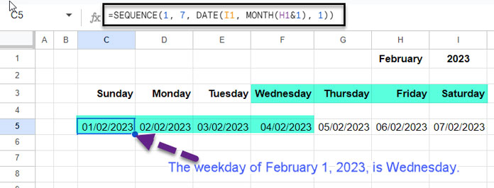 Aligning Dates to Correspond with Days of the Week