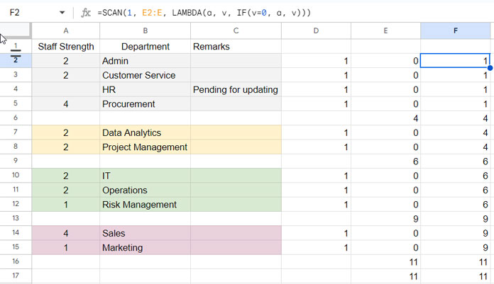 Grouping Data Separated by Blank Rows Using Formula