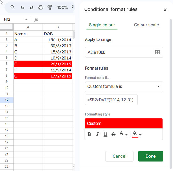 Highlight Rules to Draw Attention to Invalid Data