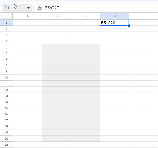 Highlighting Indirect Range in Google Sheets