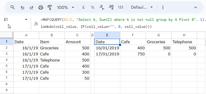 Solution: Replacing Blank Cells with 0 in a QUERY Pivot