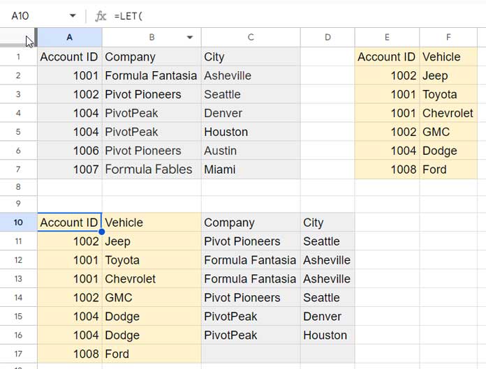 Right Join with Duplicate IDs in Both Tables in Google Sheets
