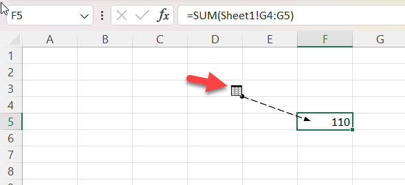 Excel Trace Precedents in Another Spreadsheet (Cell Icon)