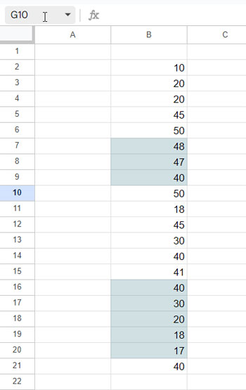 Highlight N Consecutive Decreases in a Column in Google Sheets