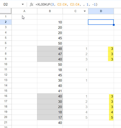 Highlight Rule for Ranges Using XLOOKUP
