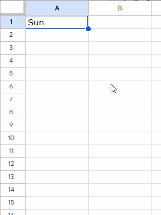 Autofill Days of the Week Using the Built-in Feature in Google Sheets