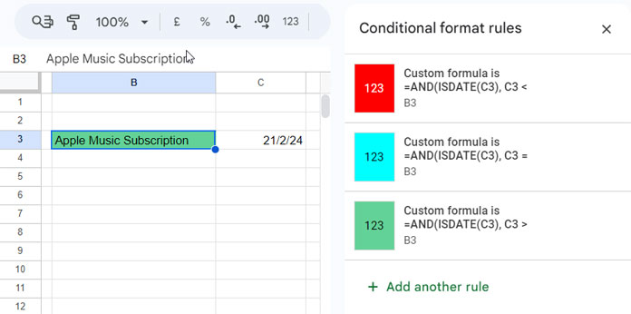 Expiry Date-Based Conditional Formatting Rules: Custom Formula Rules