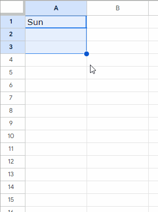 Days of the Week with Blank Rows in Between