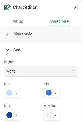 Geo Chart Customization