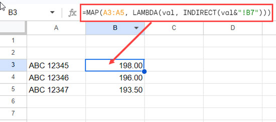 INDIRECT with ArrayFormula Alternative Using MAP + INDIRECT