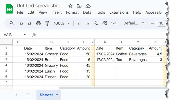 Split Your Google Sheet Data into Category-Specific Tables - Example