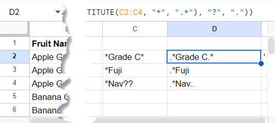 Substituting Wildcards with (preg) Regular Expression Wildcards