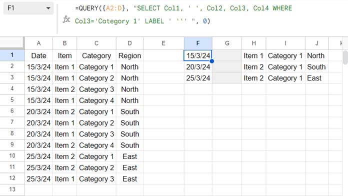 Inserting a Blank Column in QUERY Result (Without Header Row)