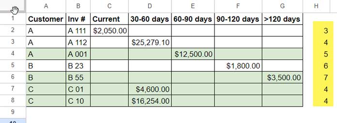 Finding the last data point in each row using XLOOKUP