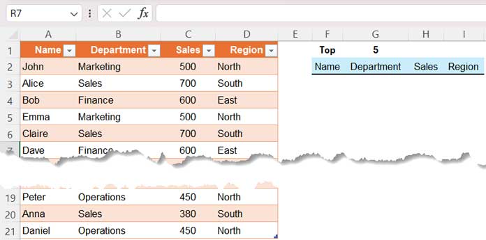 Filter Top N Entries in Excel