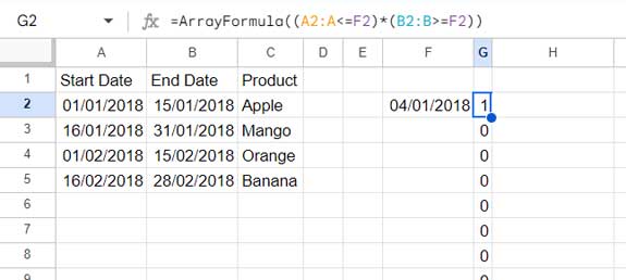 Combined start and end date column for lookup