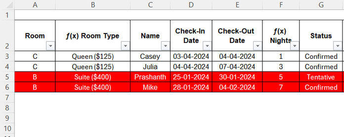 Error Handling in the Hotel Room Availability and Booking Template