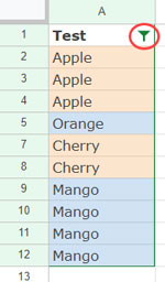 Alternating Colors for Groups in Visible Rows in Google Sheets