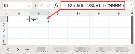 Excel: Convert Month Number to Month Name