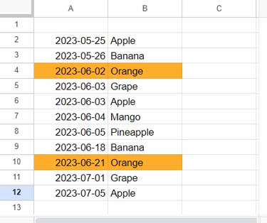 Conditional Format Same Month Duplicates