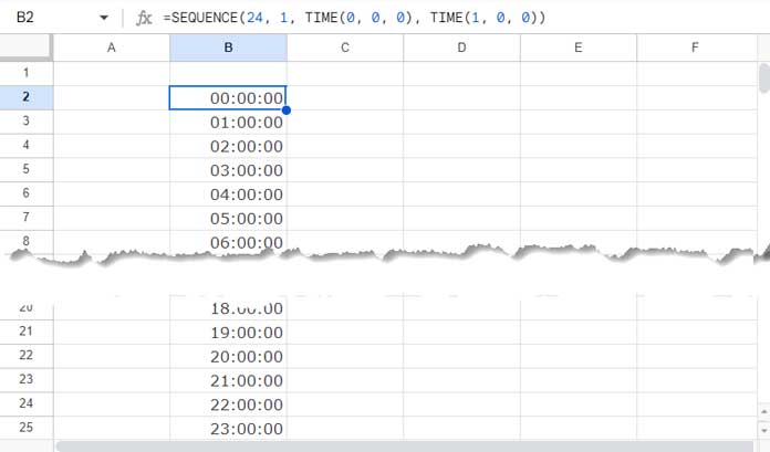 Generate Time Series Using SEQUENCE Function in Google Sheets