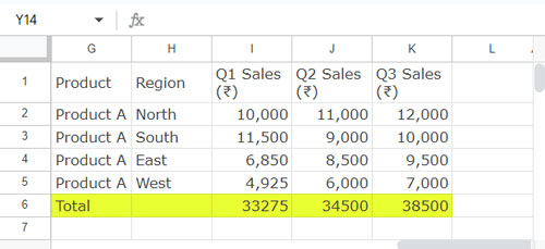 Dynamic total row below FILTER result in Google Sheets