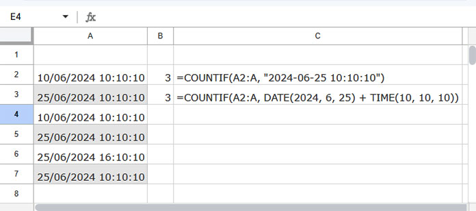 Using timestamps in Google Sheets formulas