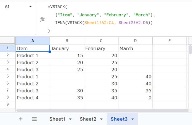 Combining Two Tables with Unequal Columns and Adding Labels