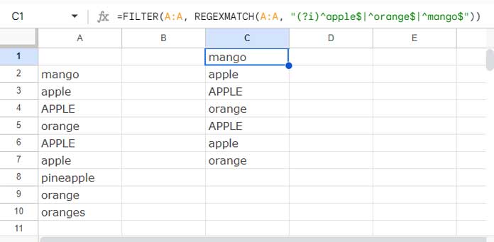 Matching multiple values in the FILTER function