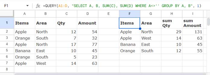 Unique Text Columns and Sum Numeric Columns