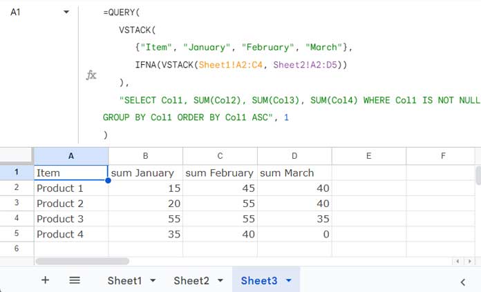 Combining and Consolidating Two Tables with Different Numbers of Columns