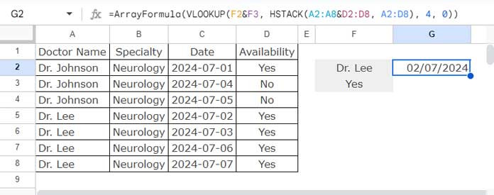 VLOOKUP with Multiple Criteria: By Combining Search Keys and Ranges