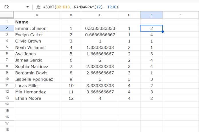 Formula for Generating Random Groups of Players