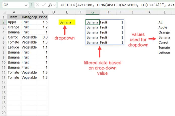 Explained: Filtering data with a dropdown menu and 'All' option