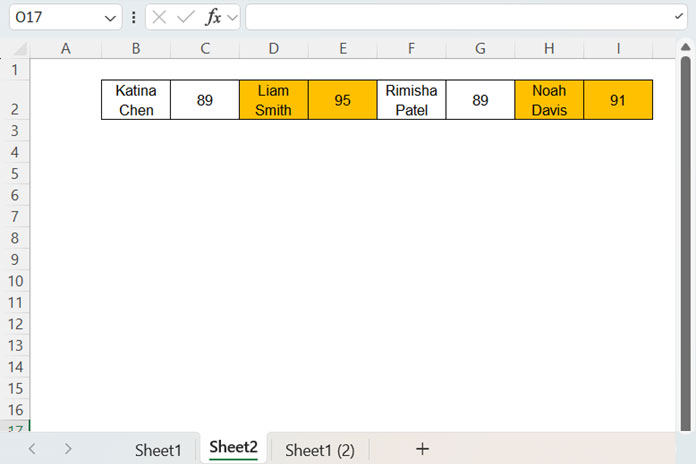 Highlighting parent and child columns in Excel