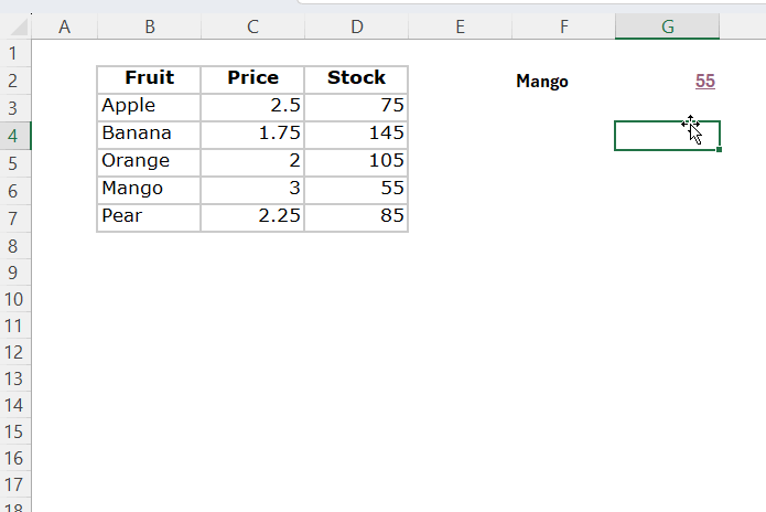 Jump to the VLOOKUP result cell in Excel