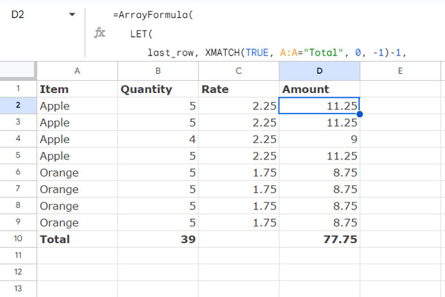 Limit Formula Expansion to a Specific Row in Google Sheets