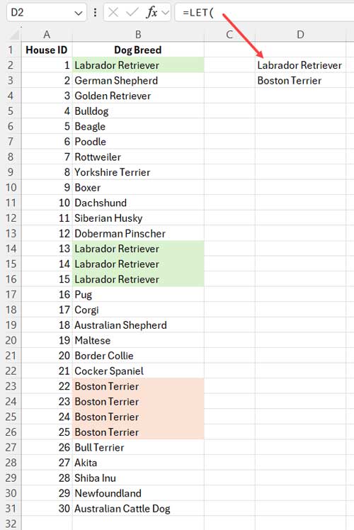 Counting the Most Frequently Occurring Text in Excel