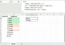 Using MODE.MULT to Find Most Frequent Text in Excel with Dynamic Array Formulas