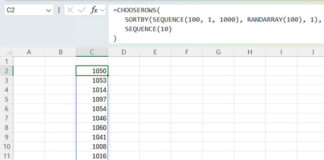 Generate unique random numbers with an Excel dynamic array formula