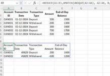 Example of retrieving the last record in each group for time series data in Excel