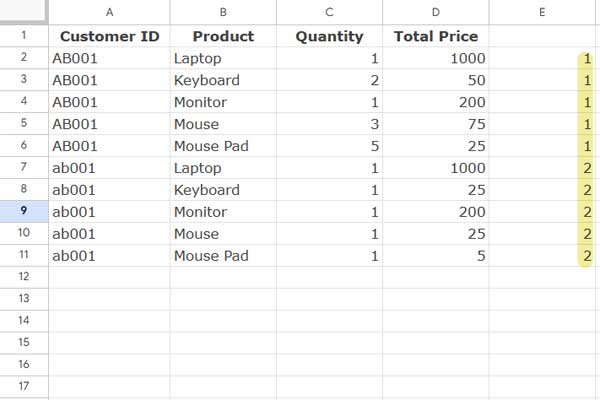 XLOOKUP used to assign a unique identifier to distinct values