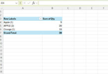 Example of a workaround for creating a case-sensitive Pivot Table in Excel