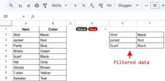 Filter data using multi-select drop-down chips in Google Sheets for dynamic filtering