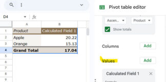 Calculated field for weighted average in the Pivot Table